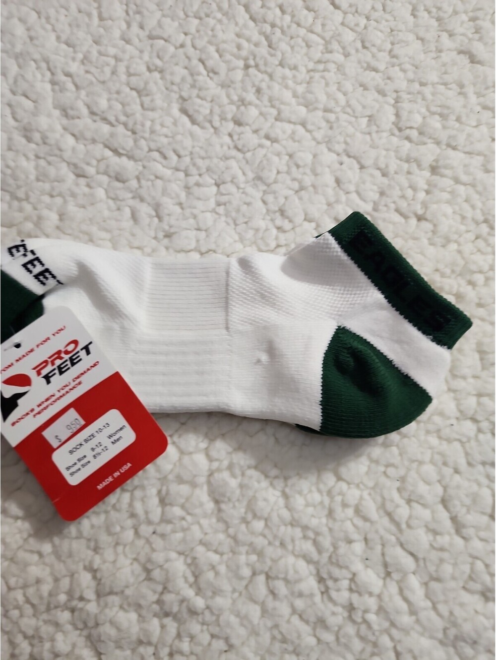 Pro Feet White Unisex Crew Socks Size 10-13 Casual Outdoor Wear New Made In USA